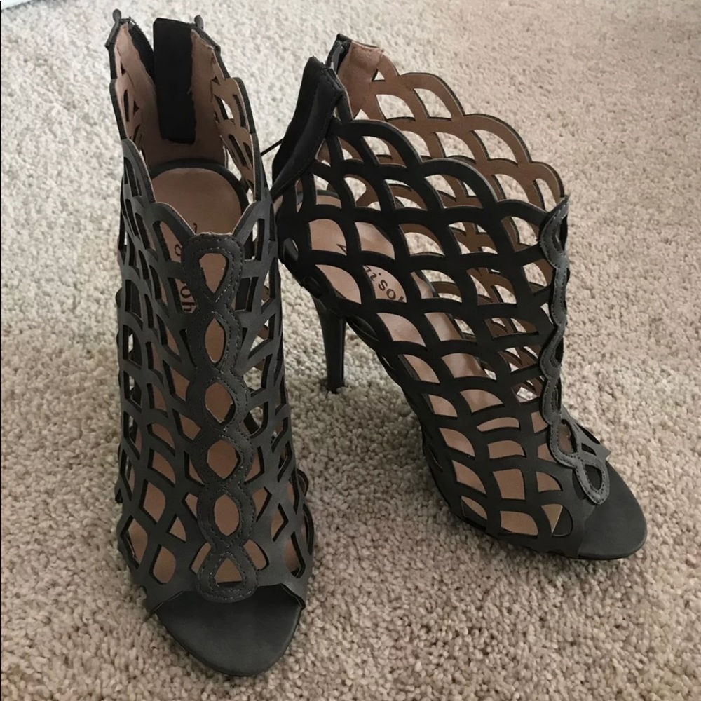 Dark grey heels